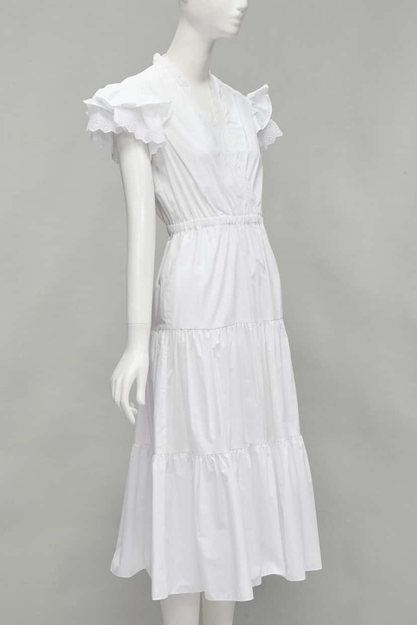 PHILOSOPHY DI LORENZO SERAFINI White Butterfly Dress White Cotton Never worn, with tag - Back View