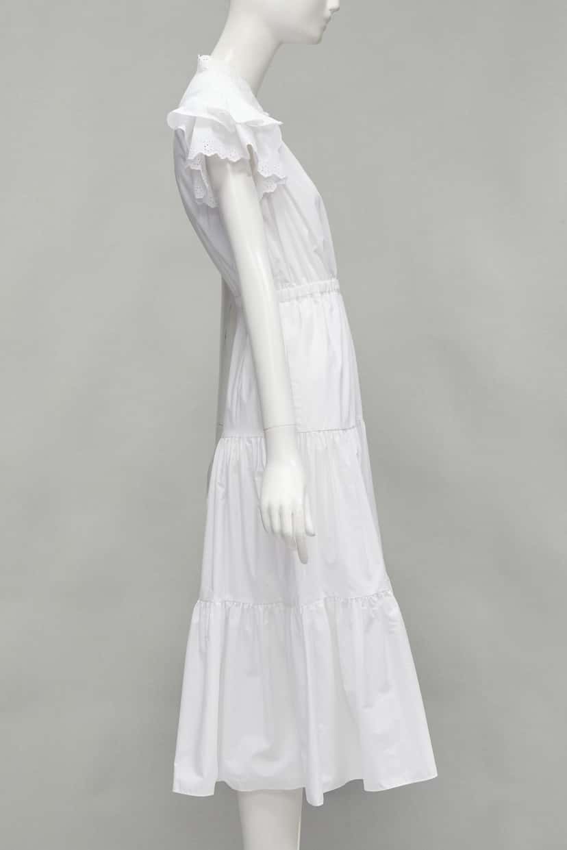 PHILOSOPHY DI LORENZO SERAFINI White Butterfly Dress White Cotton Never worn, with tag - Inside View