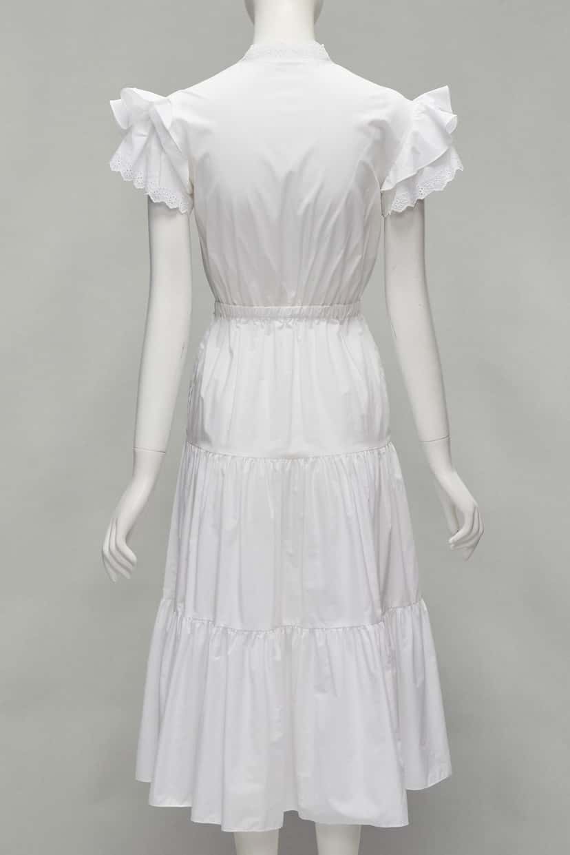 PHILOSOPHY DI LORENZO SERAFINI White Butterfly Dress White Cotton Never worn, with tag - Model View