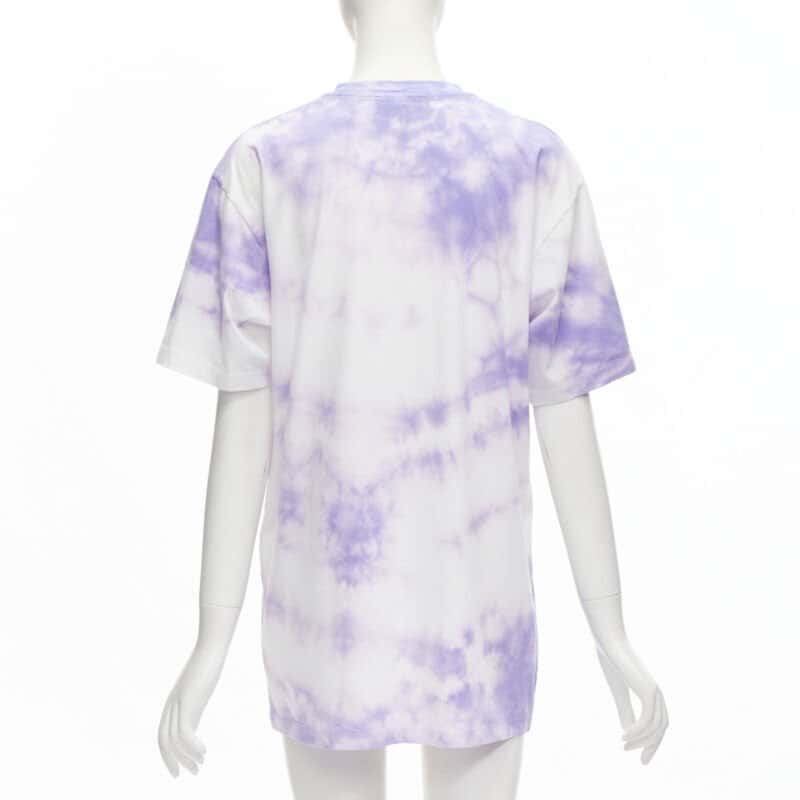 Balmain Tie Dye Logo Shirt Purple Cotton Never worn - Box View