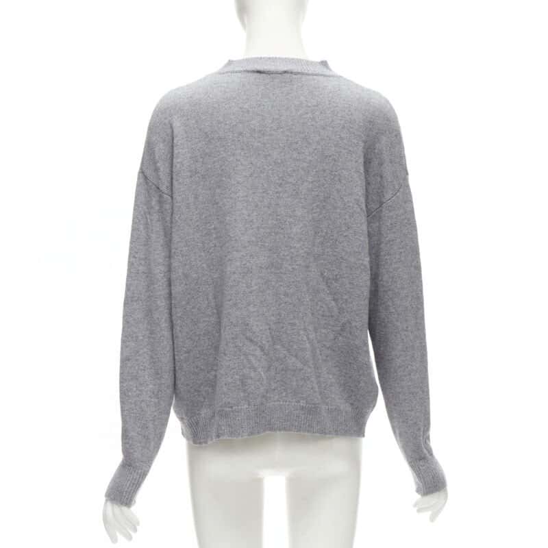Ermanno Scervino Floral Pullover Top Grey Polyester Never worn - Box View