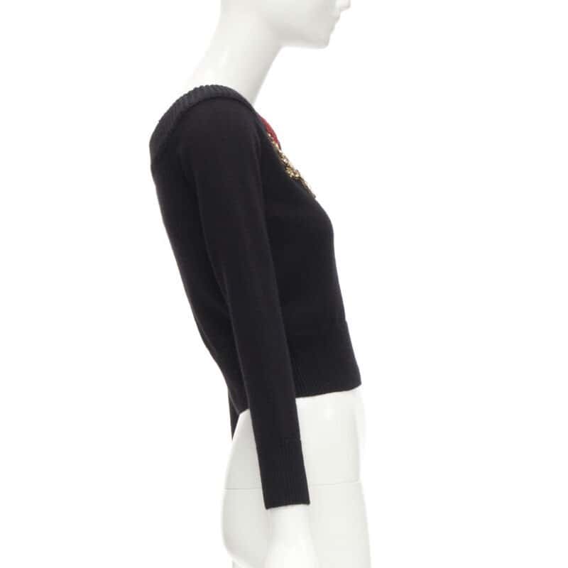 Alexander McQueen Coral Crystal Sweater Black Cashmere Never worn, with tag - Model View