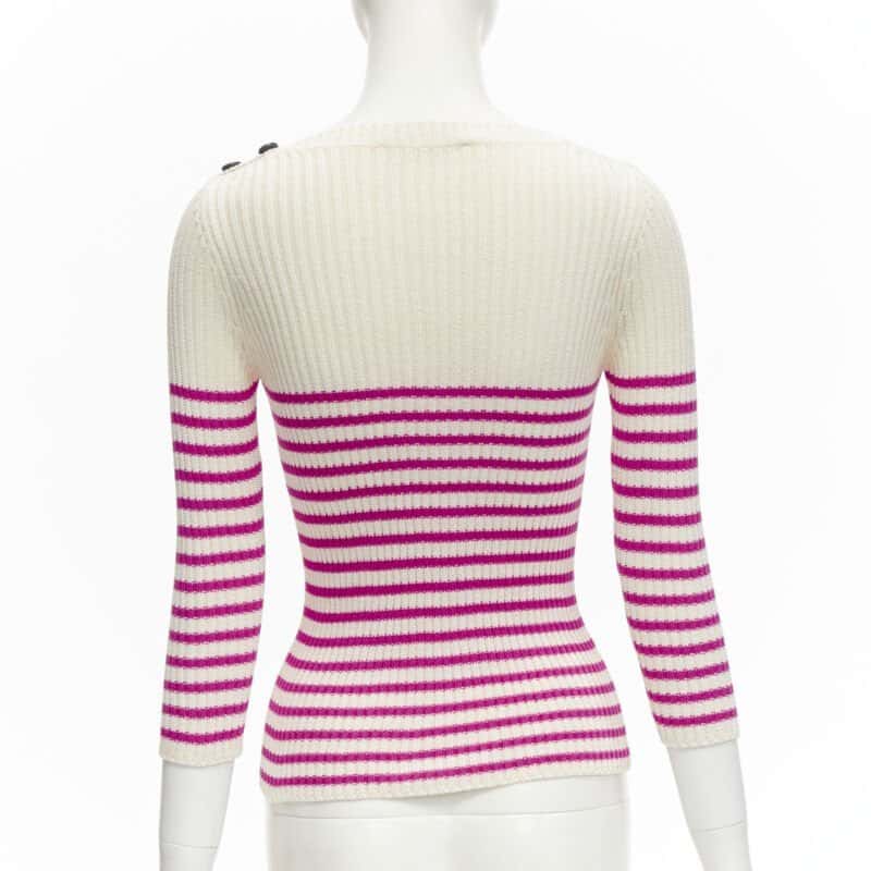 Christian Dior Pink Nautical Top Beige Cotton Never worn - Box View
