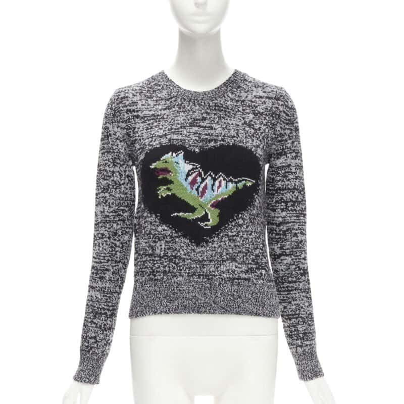 Christian Dior Grey Dragon Sweater Grey Cashmere Never worn - Front View