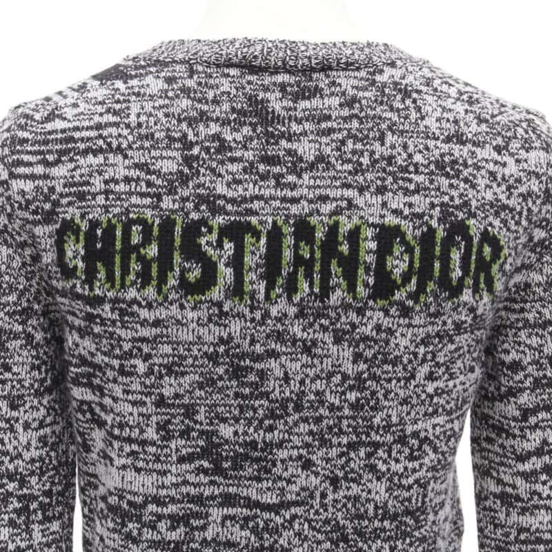 Christian Dior Grey Dragon Sweater Grey Cashmere Never worn - Back View