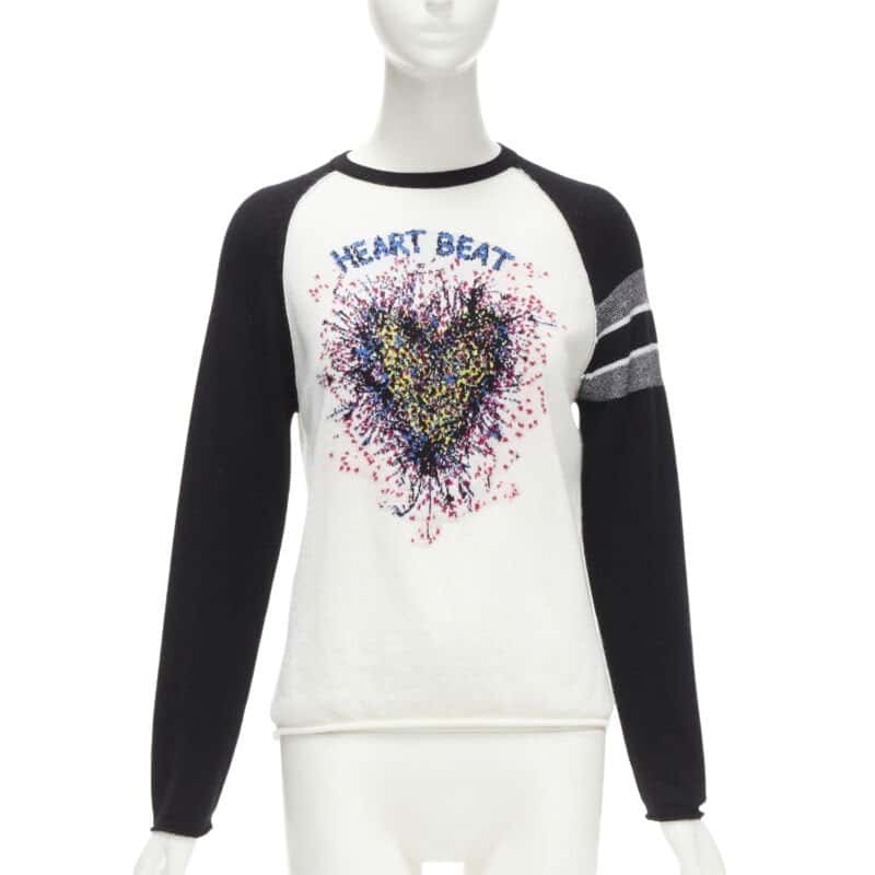 Christian Dior Heart Raglan Top White Cashmere Never worn - Front View