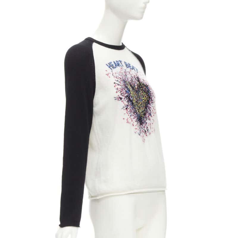 Christian Dior Heart Raglan Top White Cashmere Never worn - Inside View