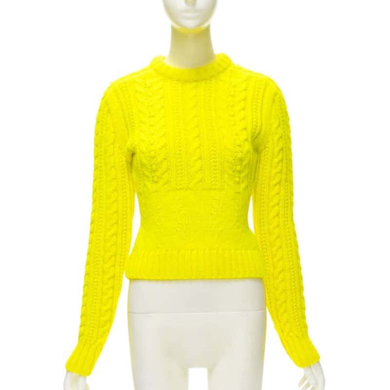 PHILOSOPHY DI LORENZO SERAFINI Yellow Cable Sweater Yellow Wool Never worn - Front View