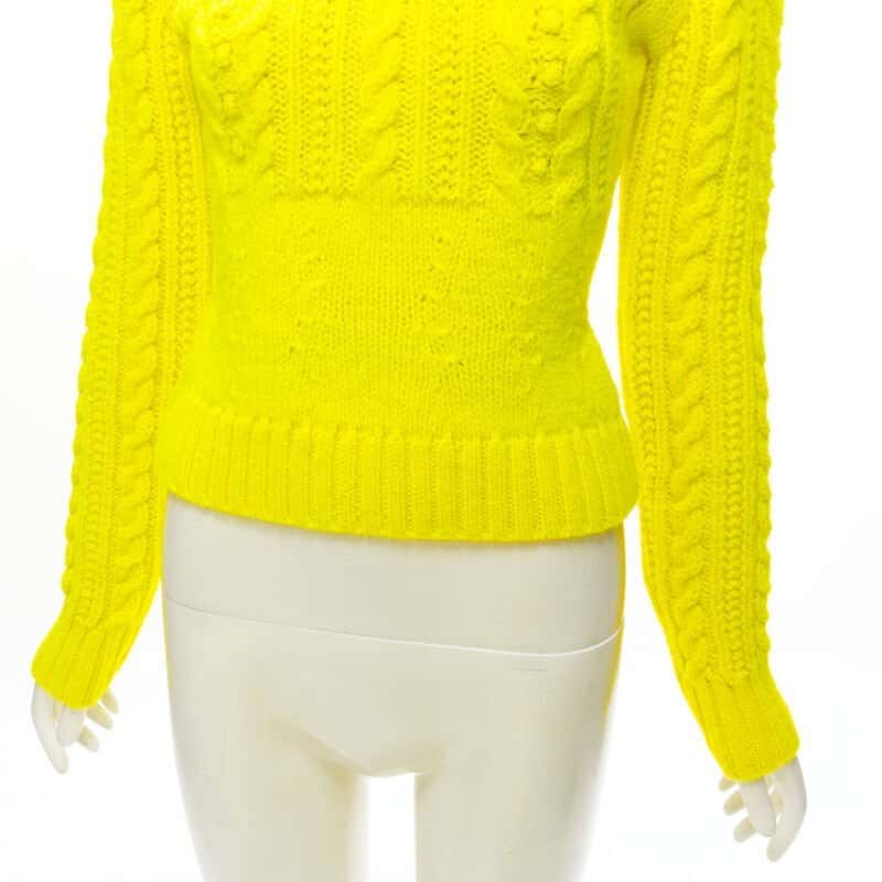 PHILOSOPHY DI LORENZO SERAFINI Yellow Cable Sweater Yellow Wool Never worn - Back View