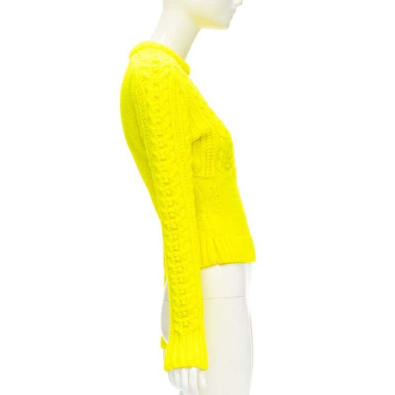 PHILOSOPHY DI LORENZO SERAFINI Yellow Cable Sweater Yellow Wool Never worn - Model View