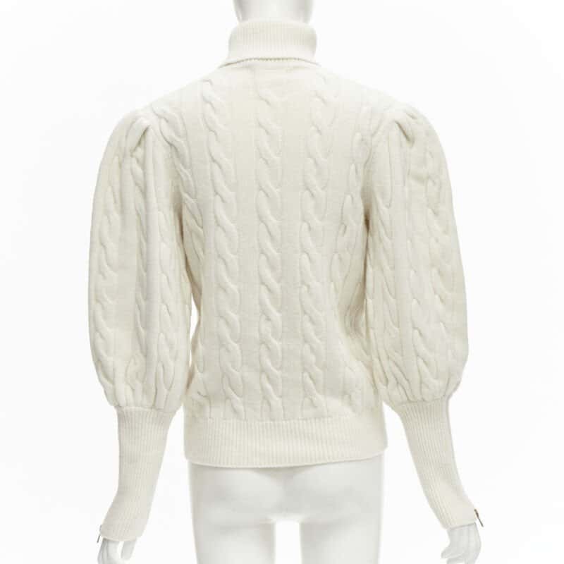 Gucci Floral Cable Turtleneck Beige Wool Never worn - Box View