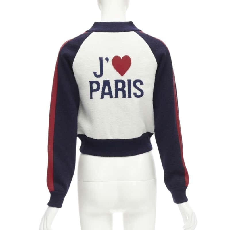 Christian Dior Paris Track Jacket Navy Wool Never worn - Front View