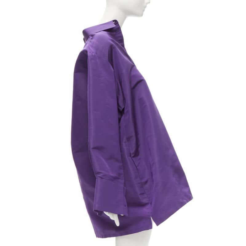 Valentino Garavani 3D Oversized Shirt Purple Silk Never worn - Front View