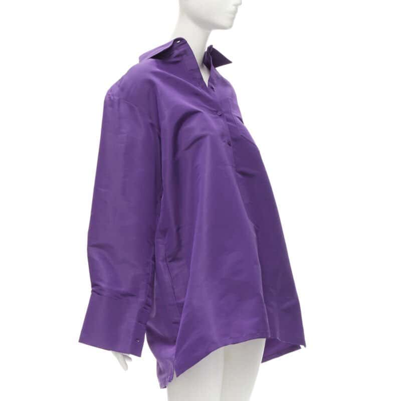 Valentino Garavani 3D Oversized Shirt Purple Silk Never worn - Inside View