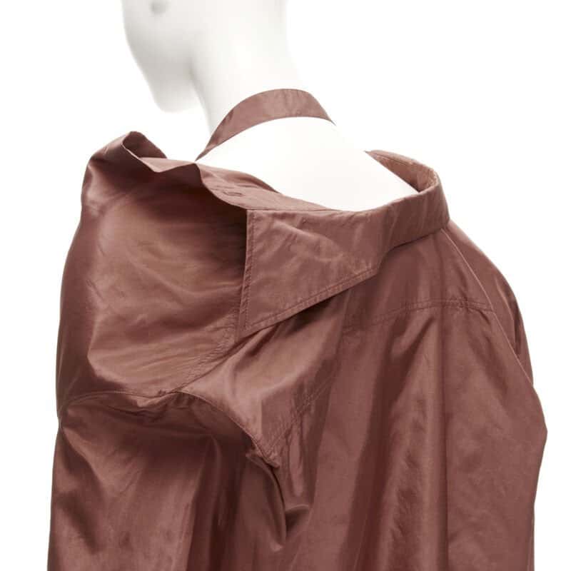 Valentino Garavani Wide Collar Shirt Brown Silk Never worn - Back View