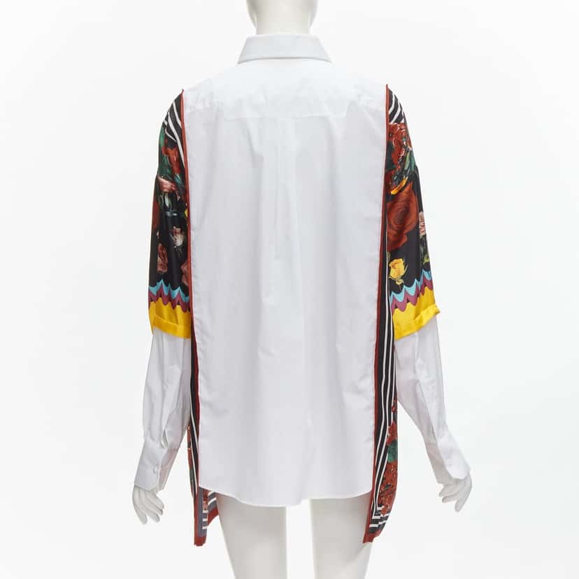 DOLCE & GABBANA Floral Insert Shirt White Cotton Never worn - Box View