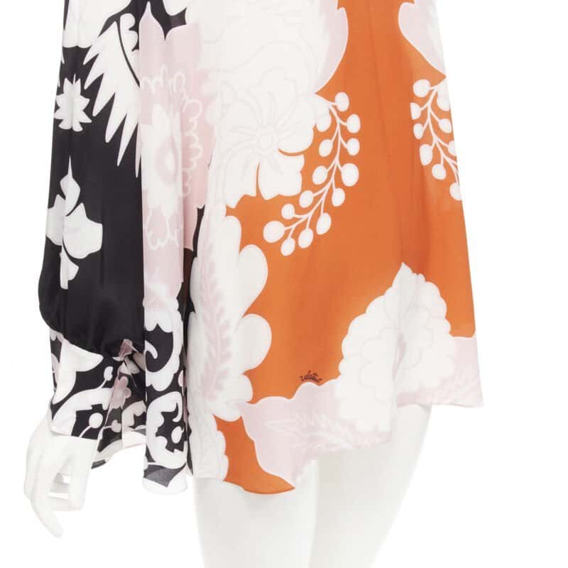Valentino Garavani Floral Print Shirt Orange Silk Never worn - Back View