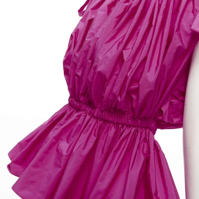Alexander McQueen Crinkled Bow Top Pink Polyester Never worn - Back View