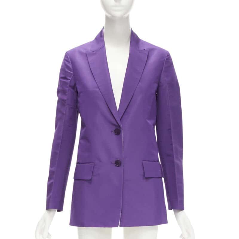 Valentino Garavani Silk Drawstring Blazer Purple Silk Never worn - Front View