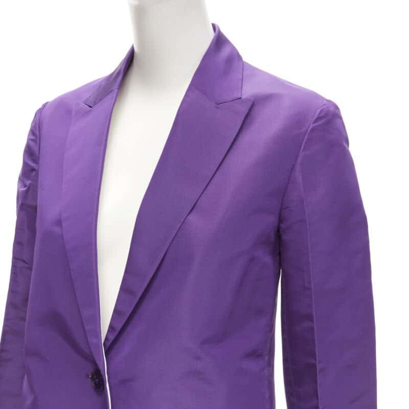 Valentino Garavani Silk Drawstring Blazer Purple Silk Never worn - Back View