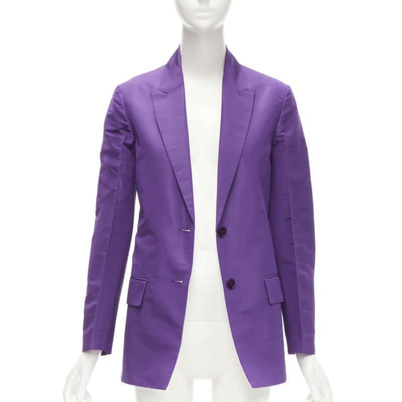 Valentino Garavani Silk Drawstring Blazer Purple Silk Never worn - Inside View