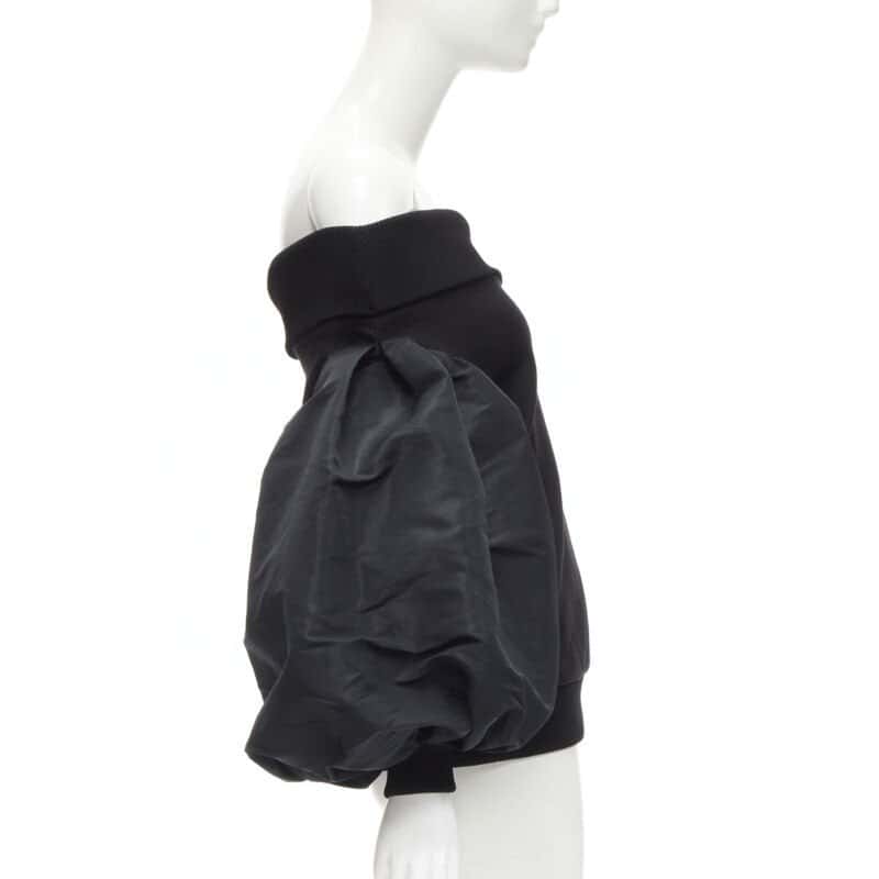 Alexander McQueen Puff Sleeve Sweater Black Cotton Never worn - Model View