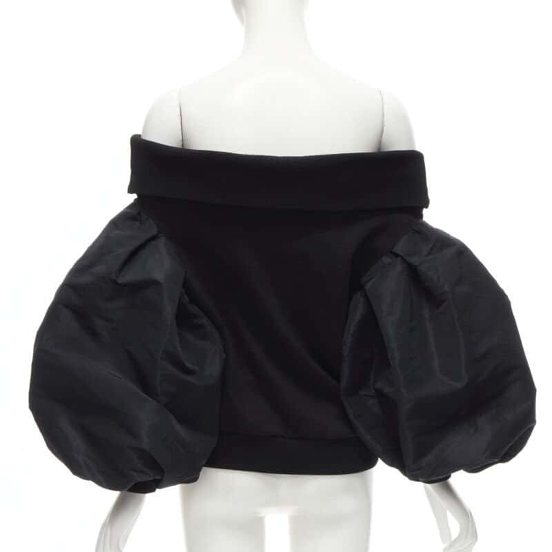 Alexander McQueen Puff Sleeve Sweater Black Cotton Never worn - Box View