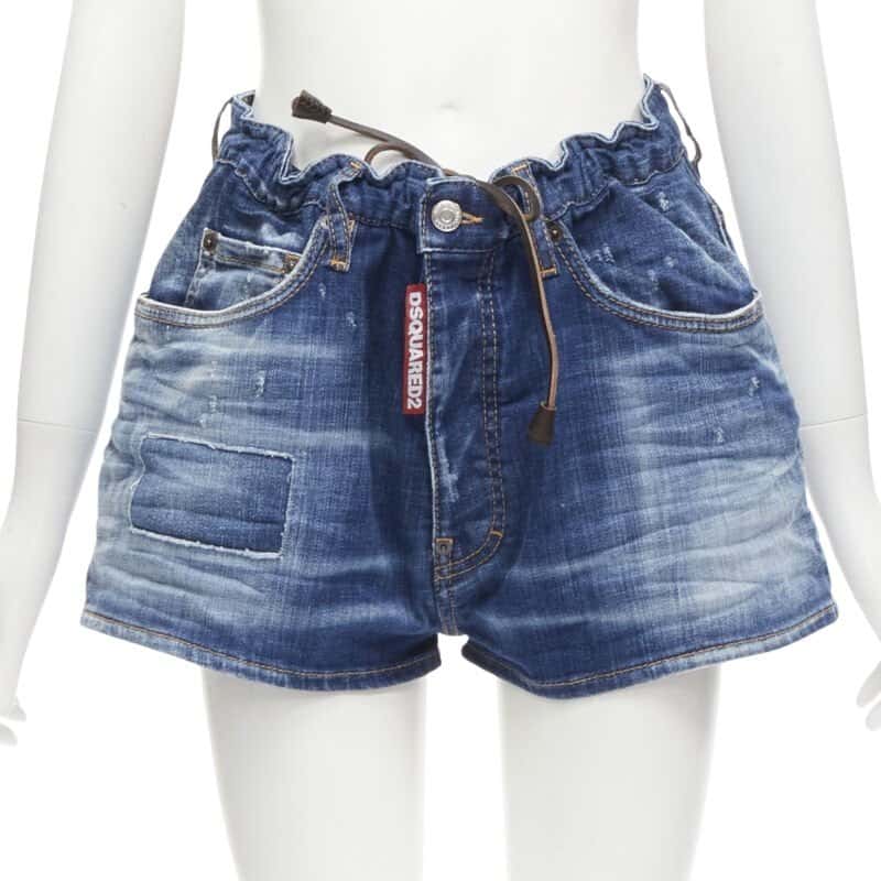 Dsquared2 Logo Bloomer Shorts Blue Cotton Never worn - Front View