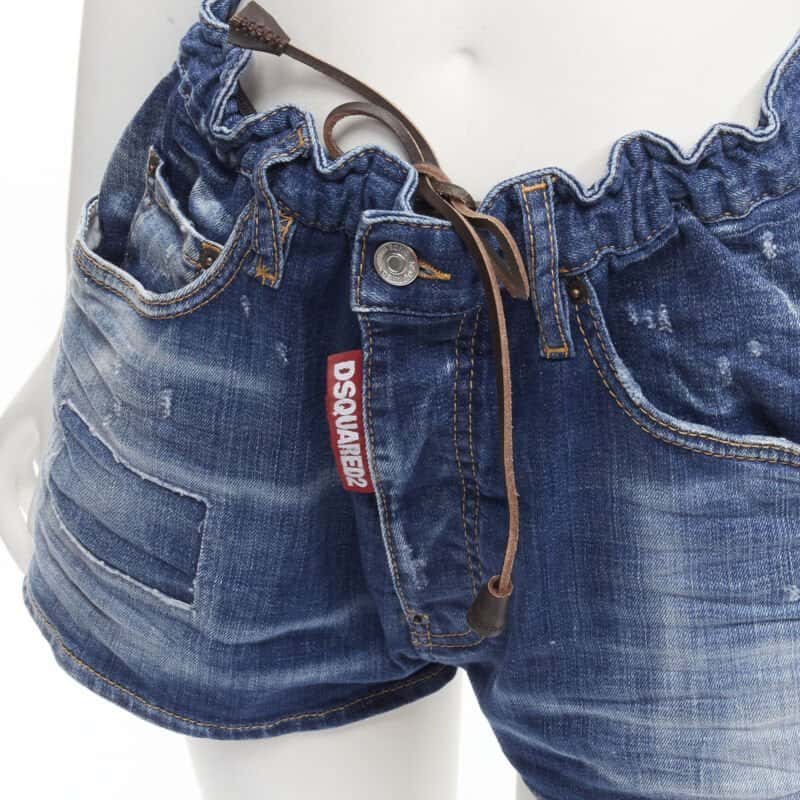 Dsquared2 Logo Bloomer Shorts Blue Cotton Never worn - Back View