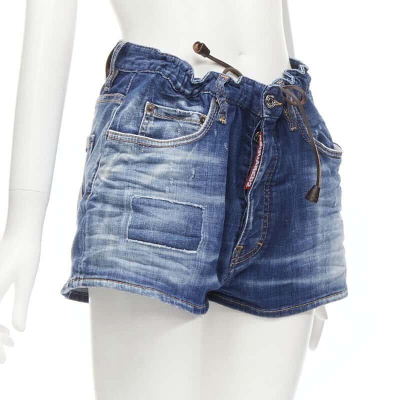 Dsquared2 Logo Bloomer Shorts Blue Cotton Never worn - Inside View
