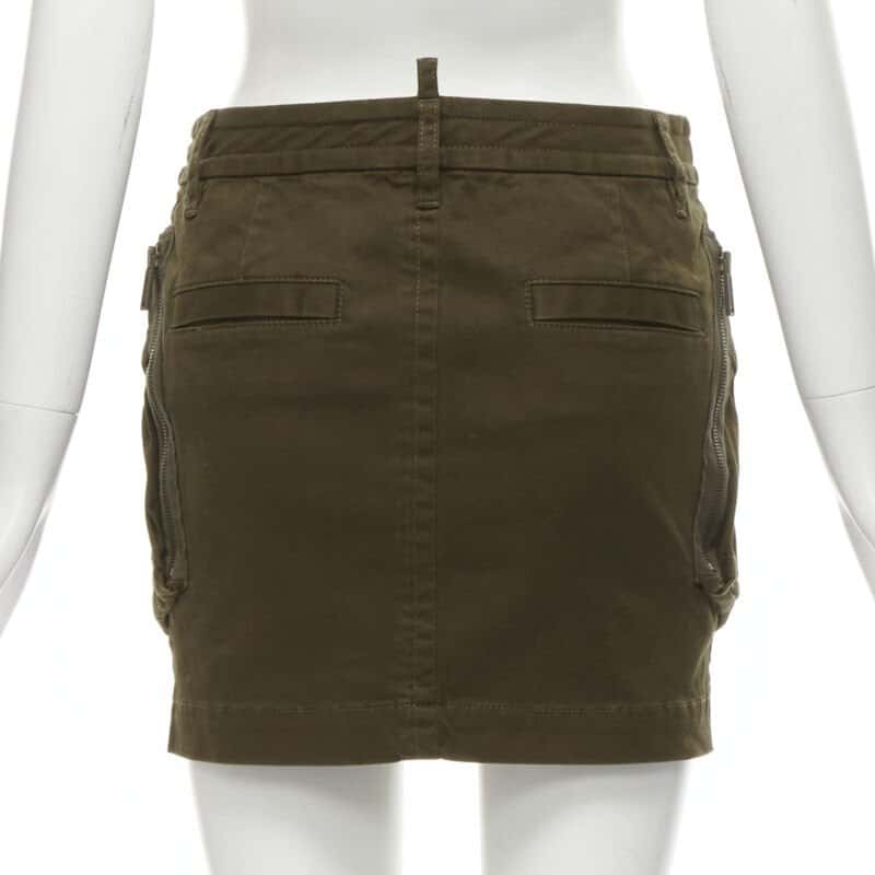Dsquared2 Cargo Mini Skirt Green Cotton Never worn - Box View