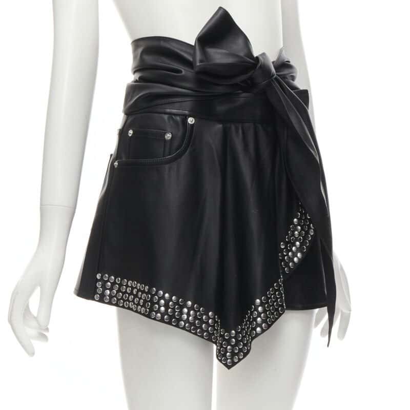 Alexander Wang Studded Wrap Shorts Black Polyester Never worn - Inside View