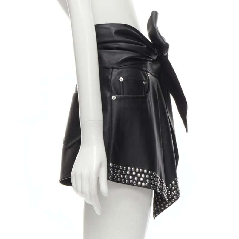 Alexander Wang Studded Wrap Shorts Black Polyester Never worn - Model View