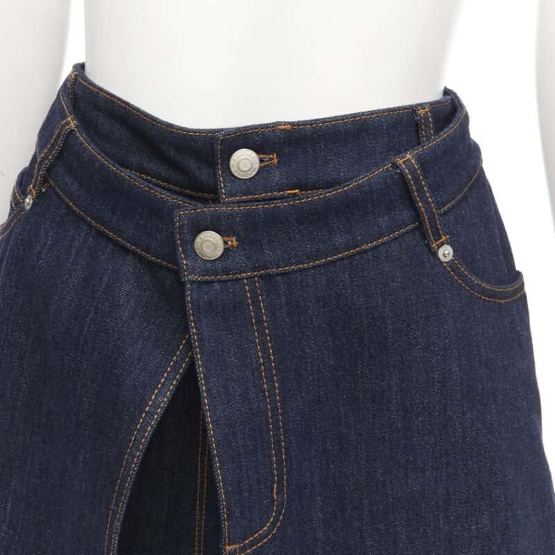 Alexander McQueen Layered Denim Shorts Blue Cotton Never worn - Back View