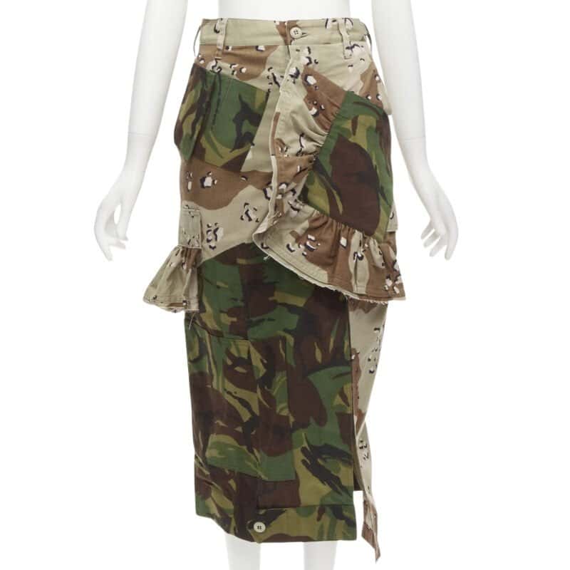 Preen Camo Cargo Skirt Green Cotton Never worn - Front View