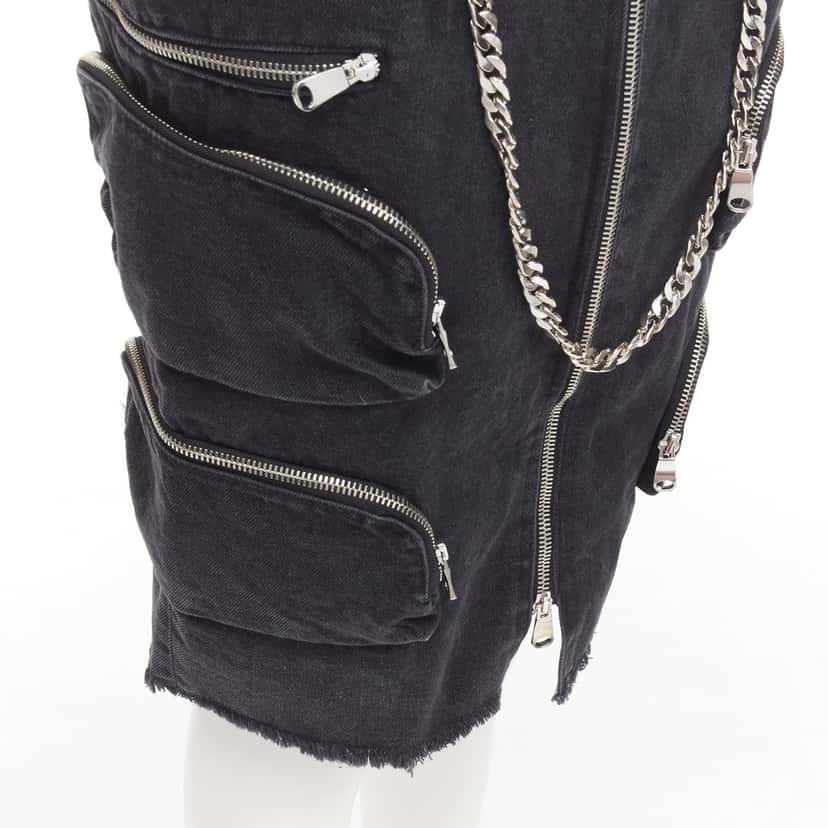 Faith Connexion Punk Chain Skirt Black Cotton Never worn - Back View