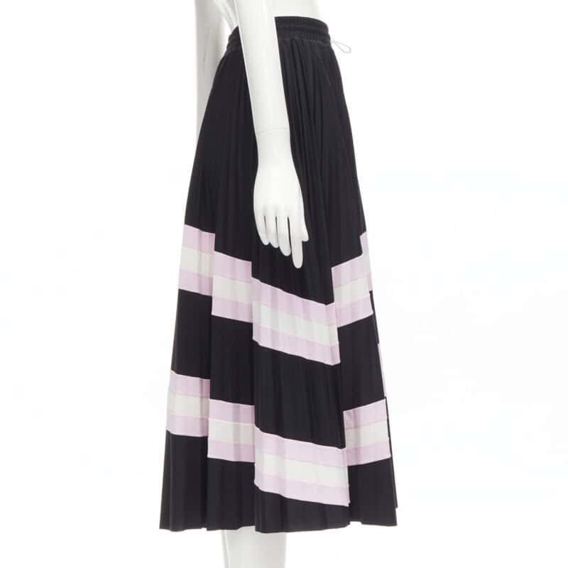 Valentino Garavani Patchwork Pleated Skirt Pink Polyamide Never worn - Model View