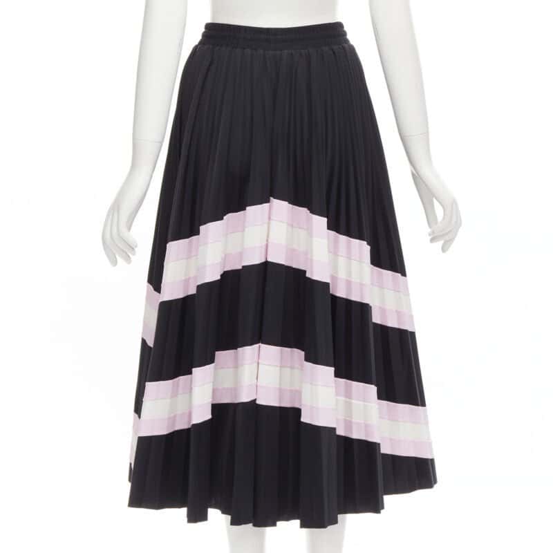 Valentino Garavani Patchwork Pleated Skirt Pink Polyamide Never worn - Box View