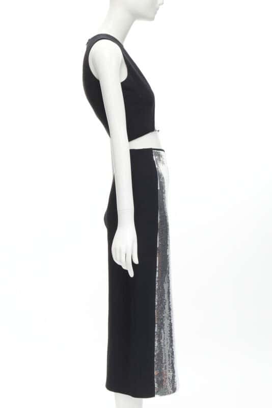 David Koma Silver Sequins Skirt Set Silver Polyester Very good condition - Model View