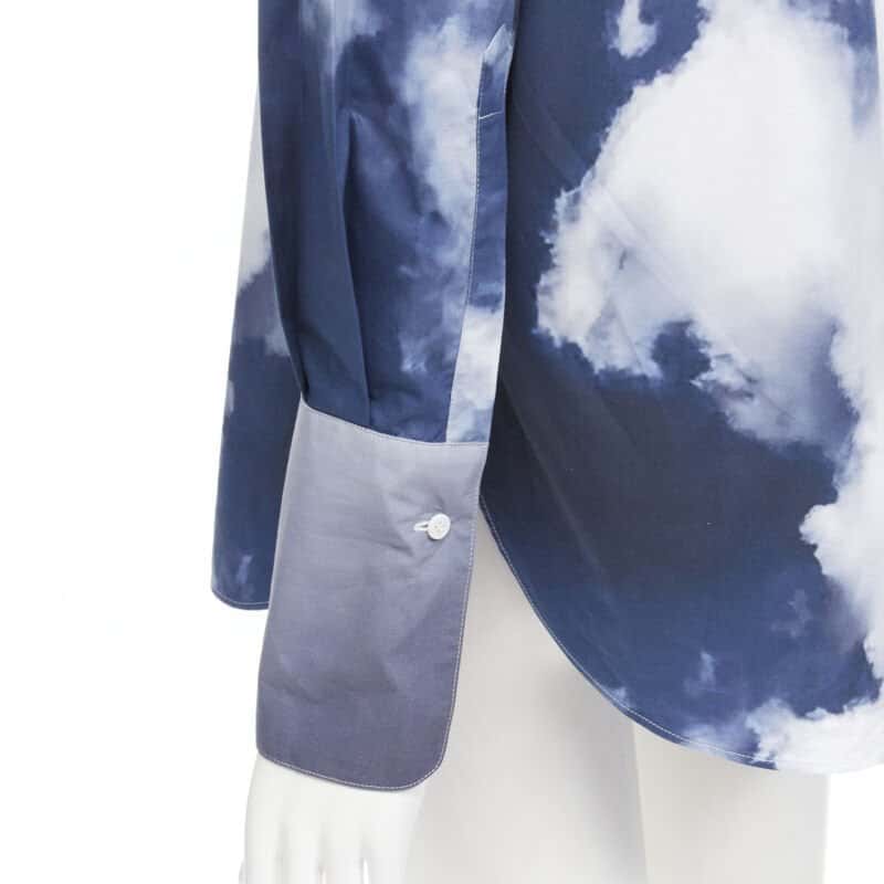 Alexander McQueen Cloud Button Shirt Blue Cotton Never worn - Back View