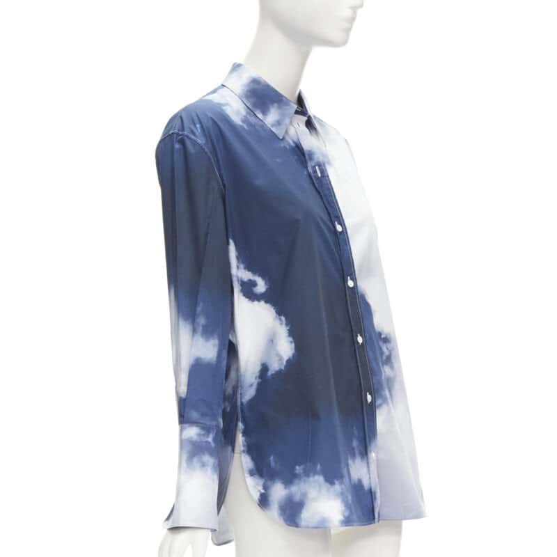 Alexander McQueen Cloud Button Shirt Blue Cotton Never worn - Inside View