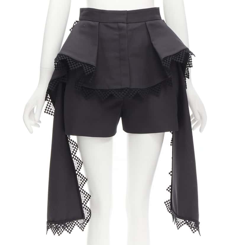 Alexander McQueen Peplum Layer Shorts Black Never worn - Front View