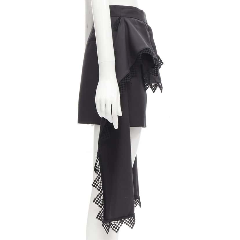 Alexander McQueen Peplum Layer Shorts Black Never worn - Model View