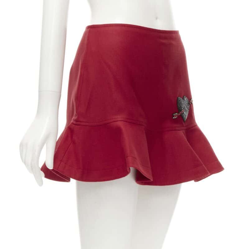 Valentino Garavani Heart Flared Shorts Red Polyester Never worn - Inside View