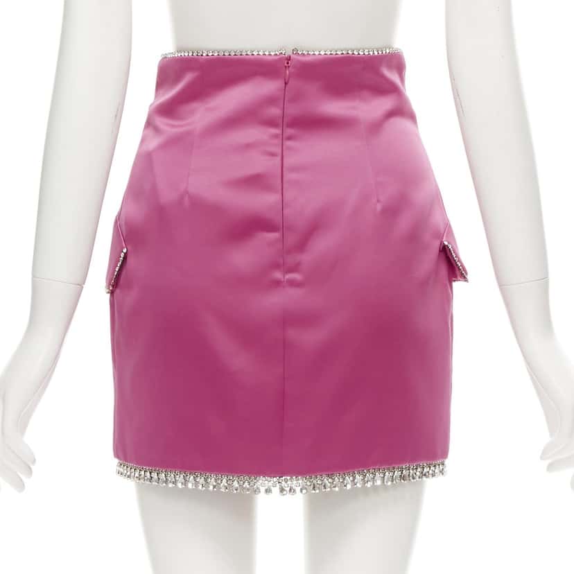 Giuseppe Di Morabito Crystal Satin Skirt Pink Polyester Never worn, with tag - Box View