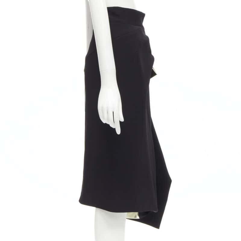 Maticevski Gold Foil Midi Skirt Black Viscose Very good condition - Model View