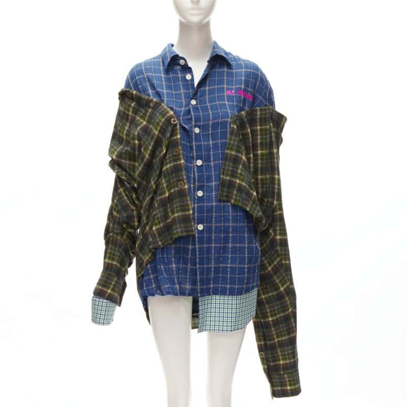 Natasha Zinko Plaid Grunge Shirt MultiColor Never worn - Front View