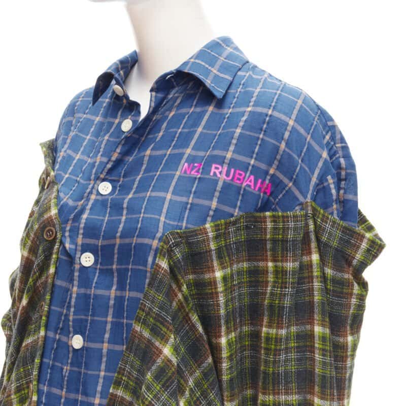 Natasha Zinko Plaid Grunge Shirt MultiColor Never worn - Back View