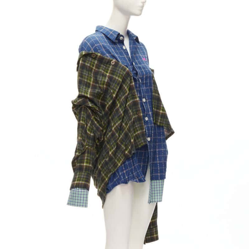 Natasha Zinko Plaid Grunge Shirt MultiColor Never worn - Inside View
