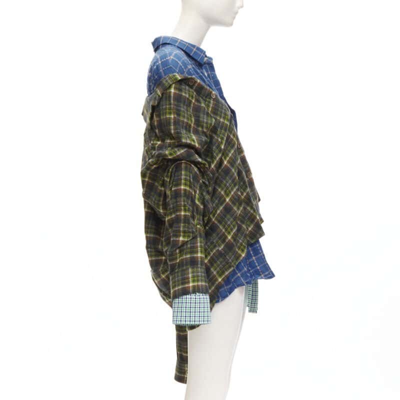 Natasha Zinko Plaid Grunge Shirt MultiColor Never worn - Model View